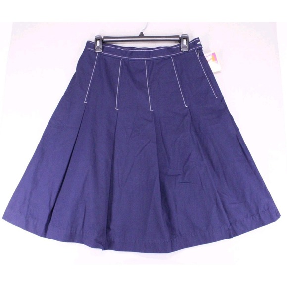 Isaac Mizrahi Dresses & Skirts - Isaac Mizrahi Women's Knee Length PleatedSkirt Size 10 Navy Side Zip NWT